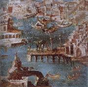 unknow artist Wall painting of a harbour from Stabiae painting